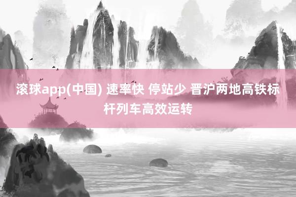 滚球app(中国) 速率快 停站少 晋沪两地高铁标杆列车高效运转
