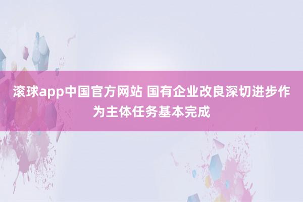 滚球app中国官方网站 国有企业改良深切进步作为主体任务基本完成
