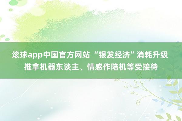 滚球app中国官方网站 “银发经济”消耗升级 推拿机器东谈主、情感作陪机等受接待