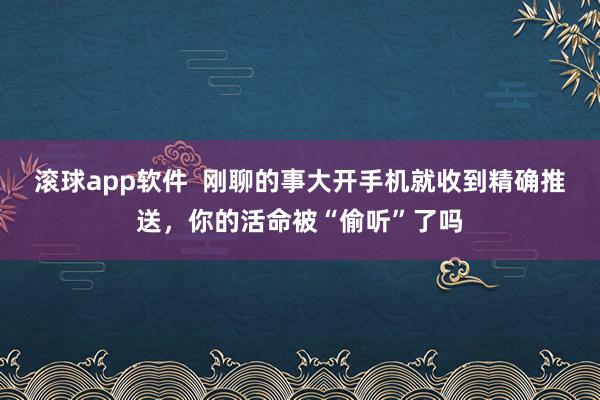 滚球app软件  刚聊的事大开手机就收到精确推送，你的活命被“偷听”了吗