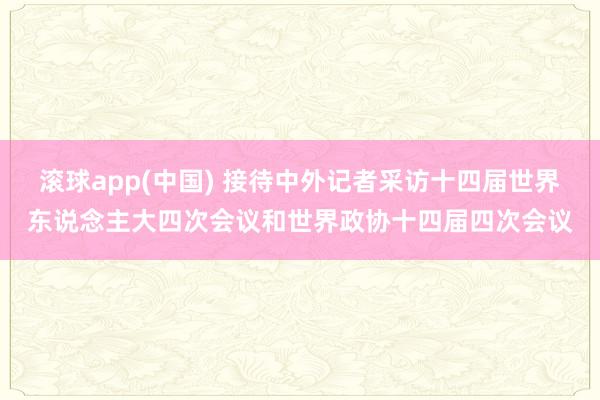 滚球app(中国) 接待中外记者采访十四届世界东说念主大四次会议和世界政协十四届四次会议