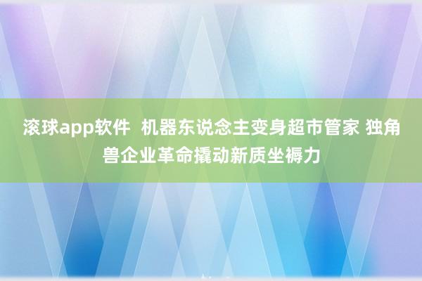 滚球app软件  机器东说念主变身超市管家 独角兽企业革命撬动新质坐褥力