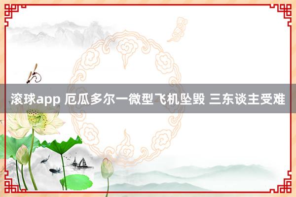 滚球app 厄瓜多尔一微型飞机坠毁 三东谈主受难