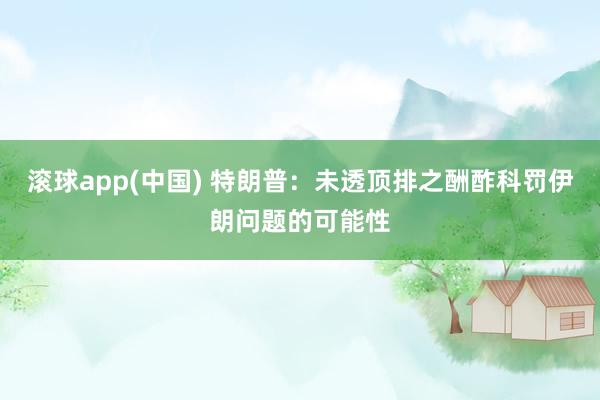 滚球app(中国) 特朗普：未透顶排之酬酢科罚伊朗问题的可能性