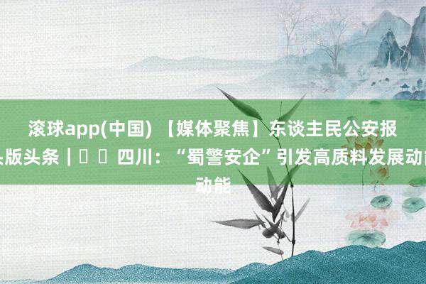 滚球app(中国) 【媒体聚焦】东谈主民公安报头版头条｜‍‍四川：“蜀警安企”引发高质料发展动能