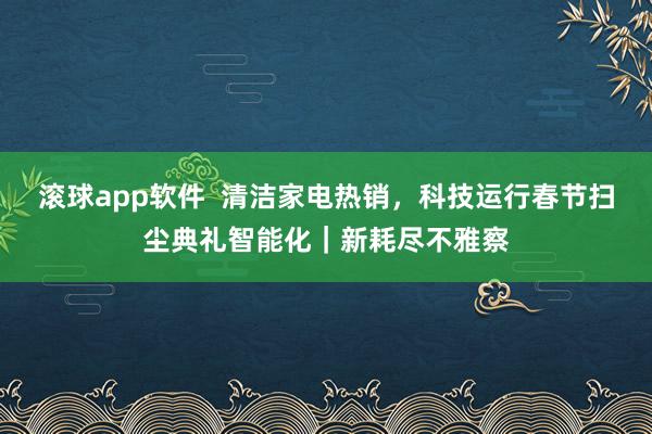 滚球app软件  清洁家电热销，科技运行春节扫尘典礼智能化｜新耗尽不雅察