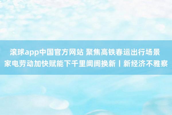 滚球app中国官方网站 聚焦高铁春运出行场景 家电劳动加快赋能下千里阛阓换新丨新经济不雅察
