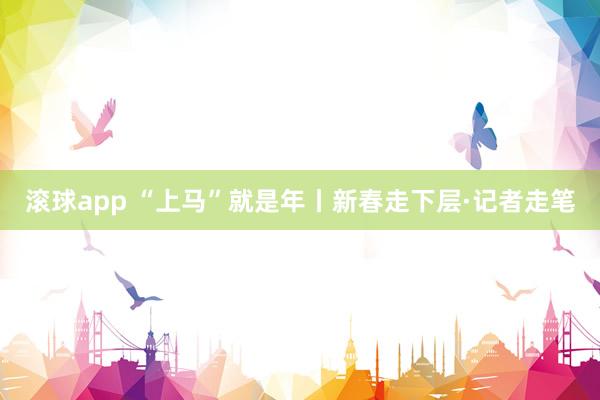 滚球app “上马”就是年丨新春走下层·记者走笔