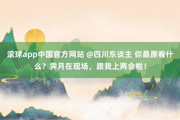 滚球app中国官方网站 @四川东谈主 你最原宥什么？霁月在现场，跟我上两会啦！