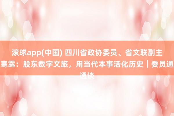 滚球app(中国) 四川省政协委员、省文联副主席寒露：股东数字文旅，用当代本事活化历史｜委员通谈