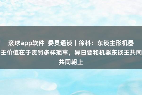滚球app软件  委员通谈丨徐科：东谈主形机器东谈主价值在于责罚多样琐事，异日要和机器东谈主共同朝上