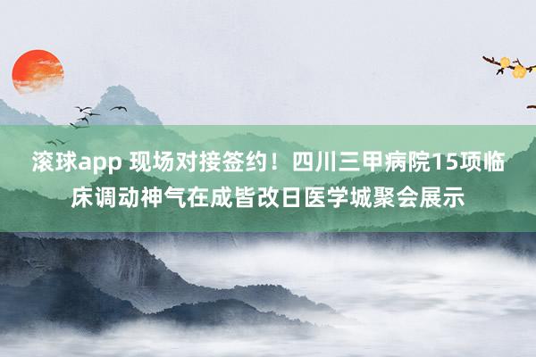 滚球app 现场对接签约！四川三甲病院15项临床调动神气在成皆改日医学城聚会展示