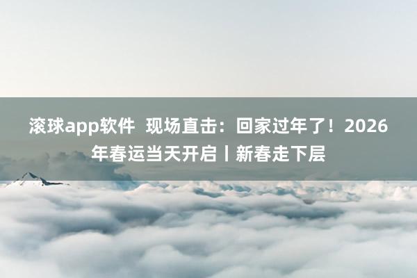 滚球app软件  现场直击：回家过年了！2026年春运当天开启丨新春走下层