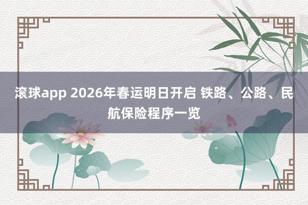 滚球app 2026年春运明日开启 铁路、公路、民航保险程序一览