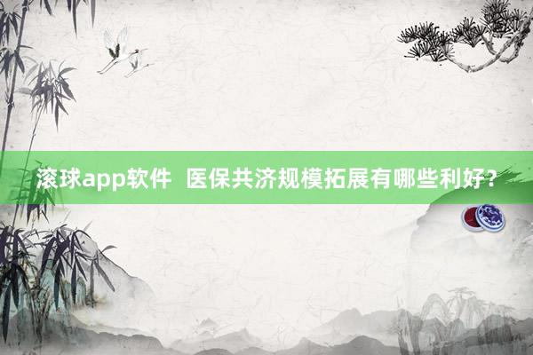 滚球app软件  医保共济规模拓展有哪些利好？