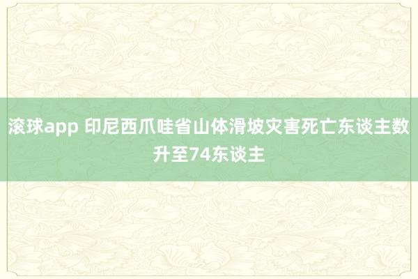 滚球app 印尼西爪哇省山体滑坡灾害死亡东谈主数升至74东谈主