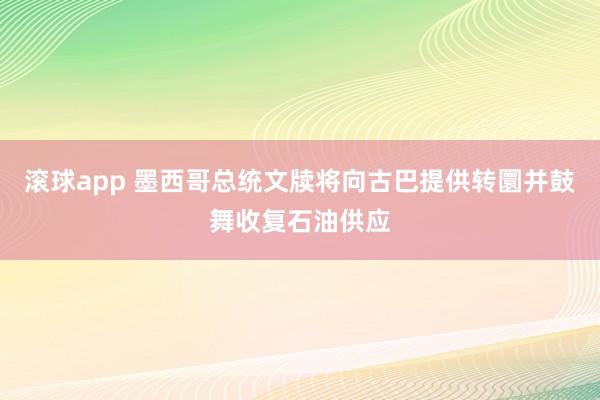 滚球app 墨西哥总统文牍将向古巴提供转圜并鼓舞收复石油供应