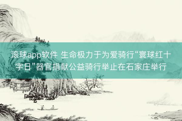滚球app软件 生命极力于为爱骑行“寰球红十字日”器官捐献公益骑行举止在石家庄举行