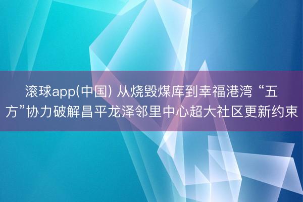 滚球app(中国) 从烧毁煤库到幸福港湾 “五方”协力破解昌平龙泽邻里中心超大社区更新约束
