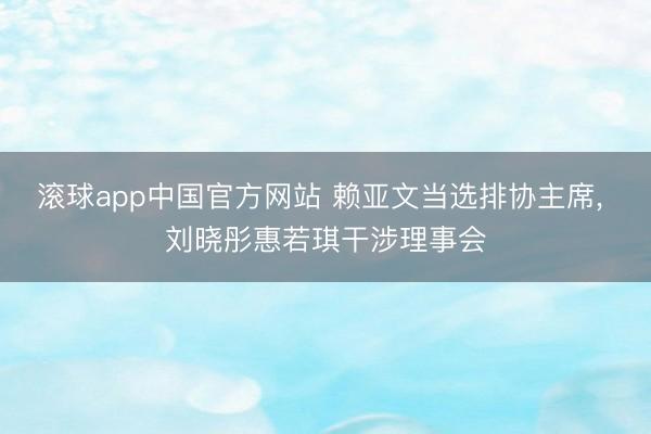 滚球app中国官方网站 赖亚文当选排协主席， 刘晓彤惠若琪干涉理事会