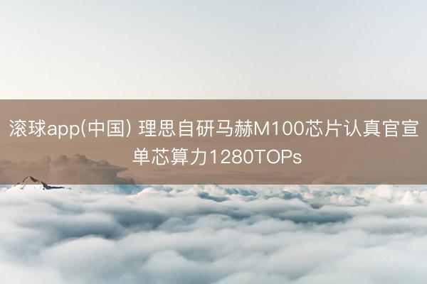 滚球app(中国) 理思自研马赫M100芯片认真官宣 单芯算力1280TOPs