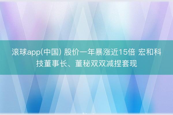 滚球app(中国) 股价一年暴涨近15倍 宏和科技董事长、董秘双双减捏套现