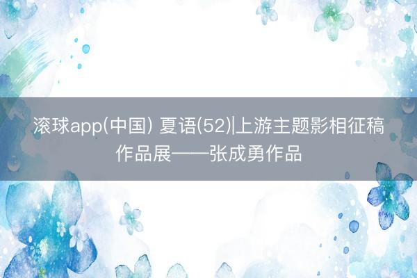 滚球app(中国) 夏语(52)|上游主题影相征稿作品展——张成勇作品