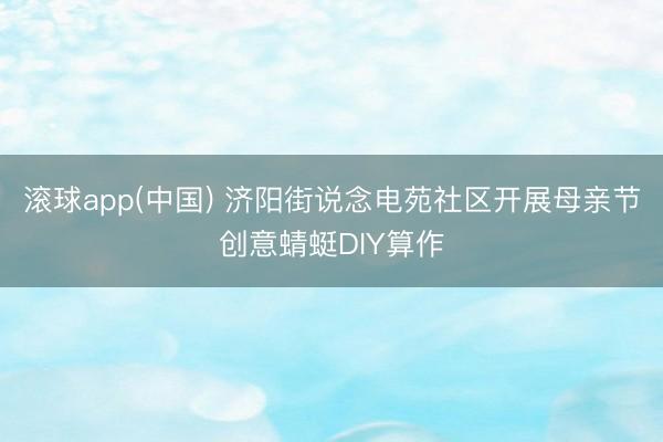 滚球app(中国) 济阳街说念电苑社区开展母亲节创意蜻蜓DIY算作