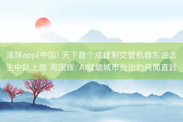 滚球app(中国) 天下首个成建制交管机器东说念主中队上岗 周国辉: AI赋能城市处治的纯简直践