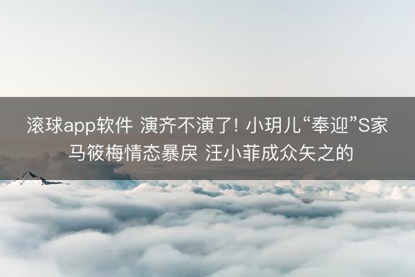 滚球app软件 演齐不演了! 小玥儿“奉迎”S家 马筱梅情态暴戾 汪小菲成众矢之的
