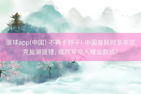 滚球app(中国) 不再卡脖子! 中国曾耗时多年攻克盐湖提锂， 或改写众人锂业款式?