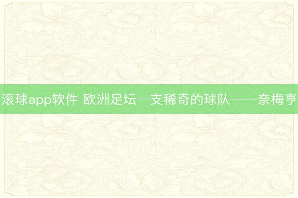 滚球app软件 欧洲足坛一支稀奇的球队——奈梅亨