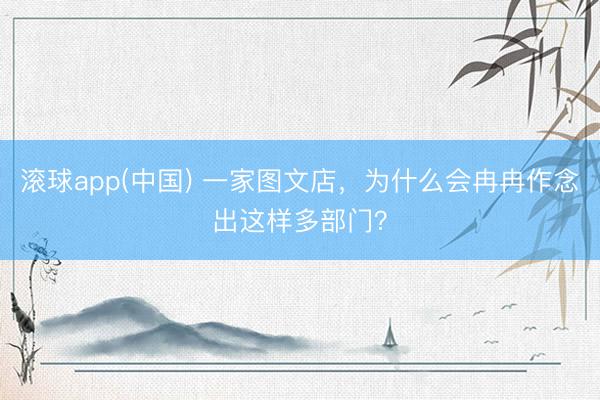 滚球app(中国) 一家图文店，为什么会冉冉作念出这样多部门？