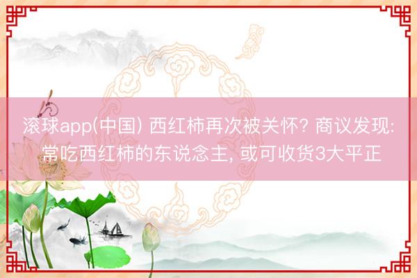 滚球app(中国) 西红柿再次被关怀? 商议发现: 常吃西红柿的东说念主， 或可收货3大平正