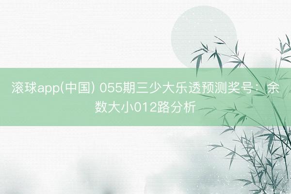 滚球app(中国) 055期三少大乐透预测奖号：余数大小012路分析