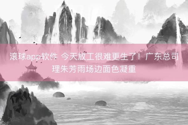 滚球app软件 今天放工很难更生了！广东总司理朱芳雨场边面色凝重