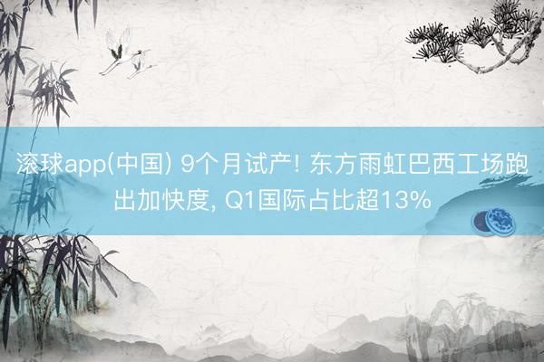 滚球app(中国) 9个月试产! 东方雨虹巴西工场跑出加快度， Q1国际占比超13%