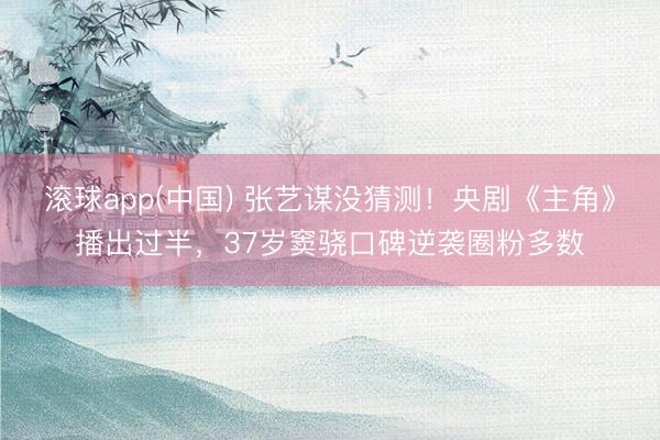 滚球app(中国) 张艺谋没猜测！央剧《主角》播出过半，37岁窦骁口碑逆袭圈粉多数