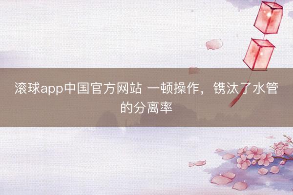 滚球app中国官方网站 一顿操作，镌汰了水管的分离率