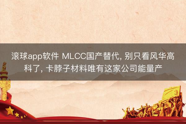 滚球app软件 MLCC国产替代, 别只看风华高科了, 卡脖子材料唯有这家公司能量产