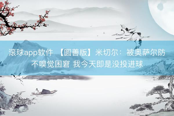 滚球app软件 【圆善版】米切尔：被奥萨尔防不嗅觉困窘 我今天即是没投进球
