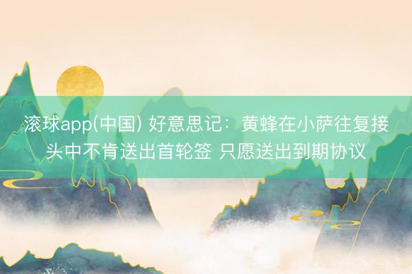 滚球app(中国) 好意思记：黄蜂在小萨往复接头中不肯送出首轮签 只愿送出到期协议