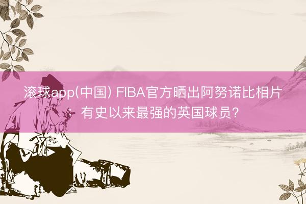 滚球app(中国) FIBA官方晒出阿努诺比相片：有史以来最强的英国球员？