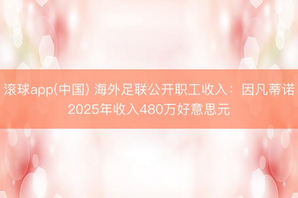 滚球app(中国) 海外足联公开职工收入:因凡蒂诺2025年收入480万好意思元