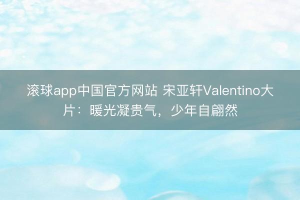 滚球app中国官方网站 宋亚轩Valentino大片：暖光凝贵气，少年自翩然