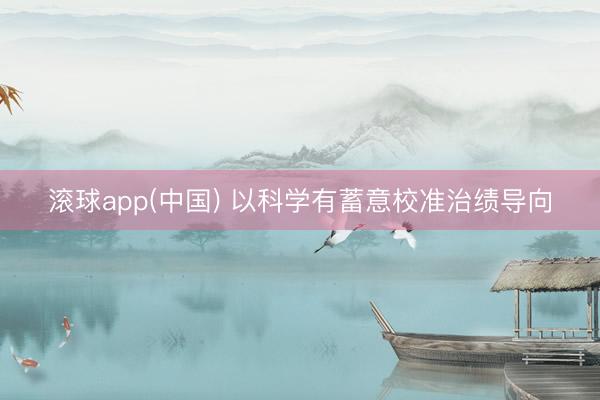滚球app(中国) 以科学有蓄意校准治绩导向