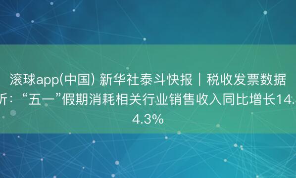 滚球app(中国) 新华社泰斗快报｜税收发票数据剖析：“五一”假期消耗相关行业销售收入同比增长14.3%