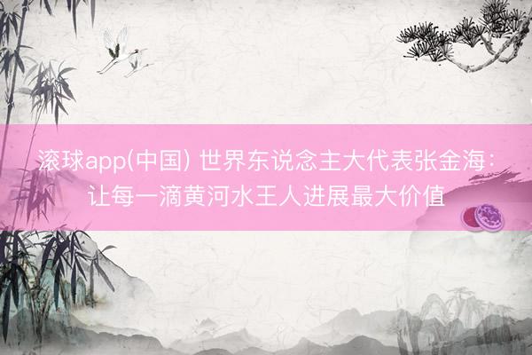 滚球app(中国) 世界东说念主大代表张金海：让每一滴黄河水王人进展最大价值