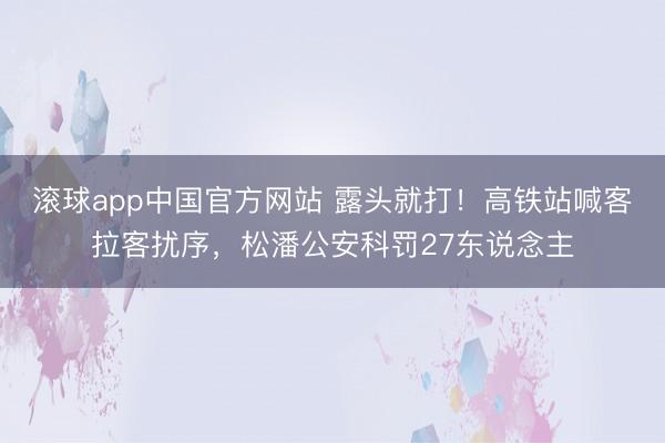 滚球app中国官方网站 露头就打!高铁站喊客拉客扰序,松潘公安科罚27东说念主
