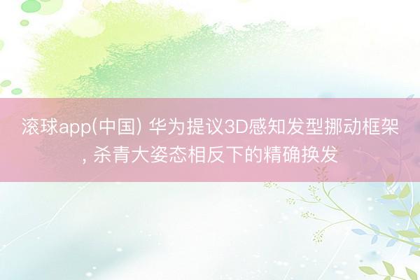 滚球app(中国) 华为提议3D感知发型挪动框架, 杀青大姿态相反下的精确换发